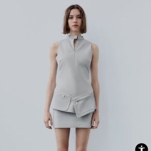 Zara Belted Short Dress with Zippers